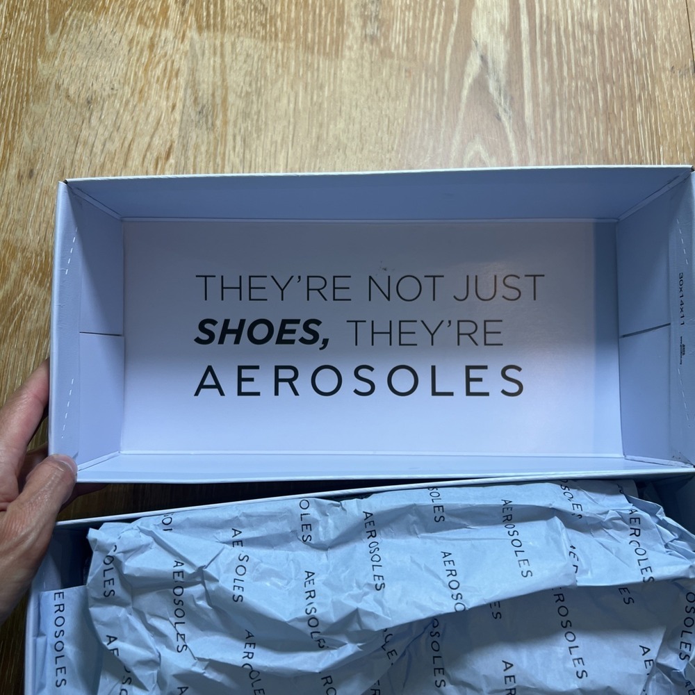 Aerosoles Women's Brady Slide Sandal Wedge 10, Black Leather Ret $90 - Picture 11 of 11
